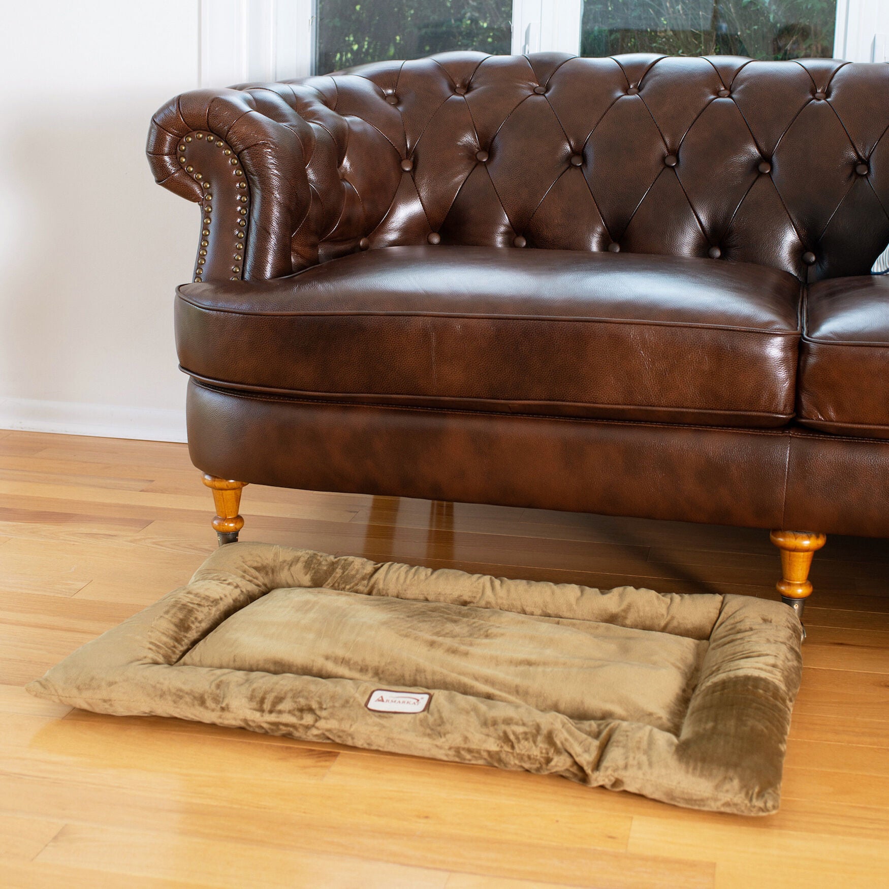 Pet Bed Mat, Dog Crate Soft Pad With Poly Fill Cushion, Large Sage Green, , alternate image number 2