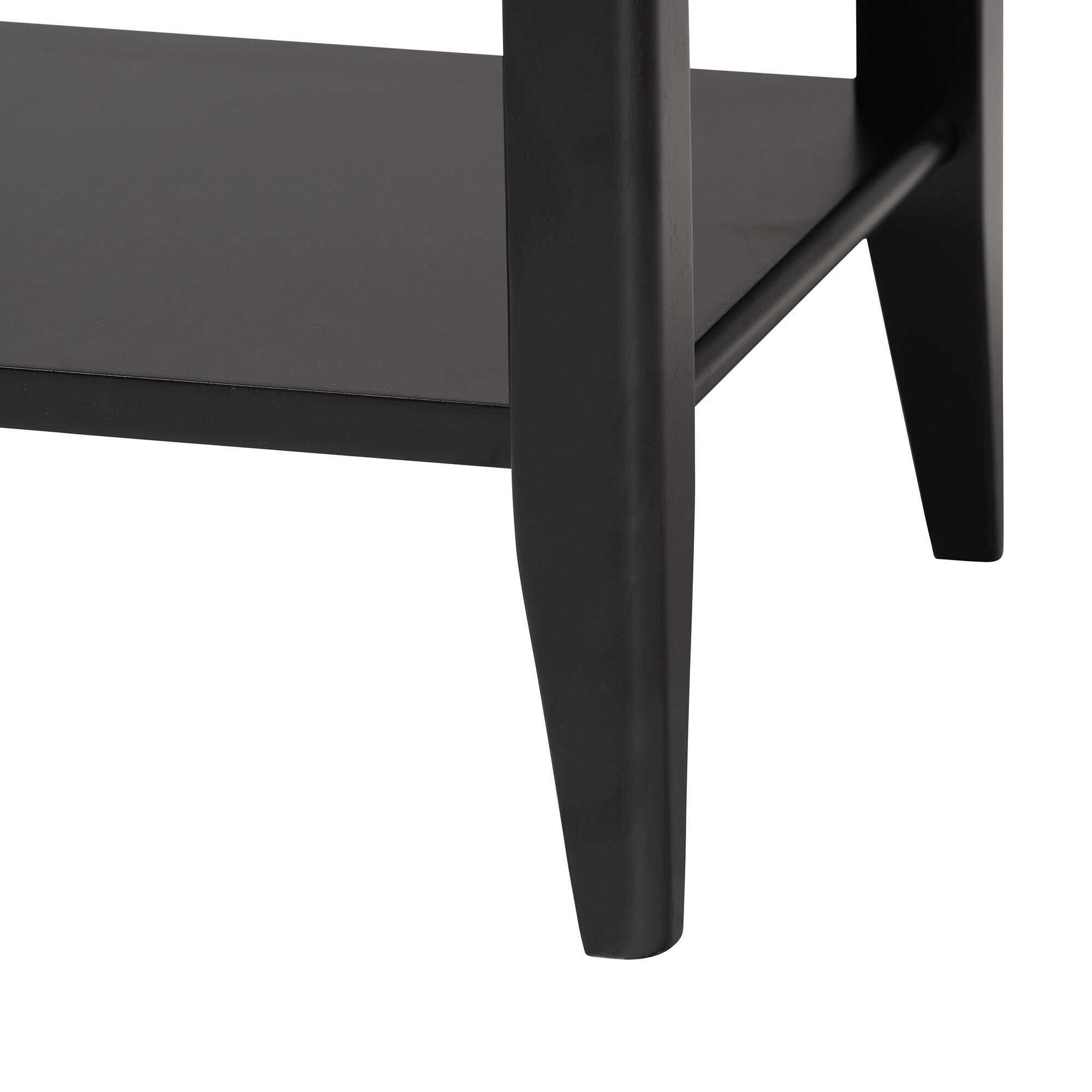 Primrose Mid-Century Black Fluted Wood 1-Drawer Nightstand, BLACK, alternate image number 6
