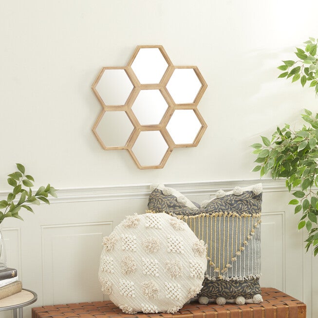 Brown Wood Farmhouse Wall Mirror, , alternate image number null