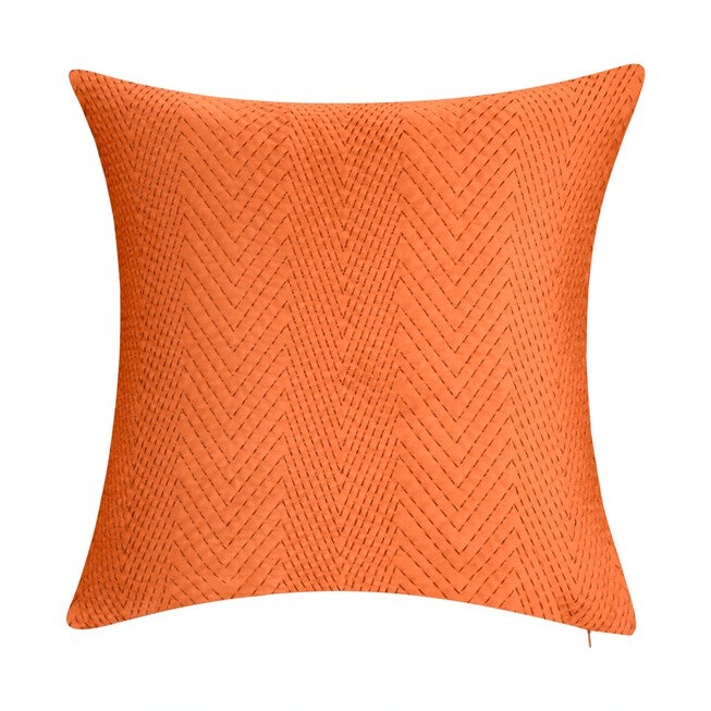 Velvet Embroidered Chevron Decorative Pillow , PUMPKIN, hi-res image number null