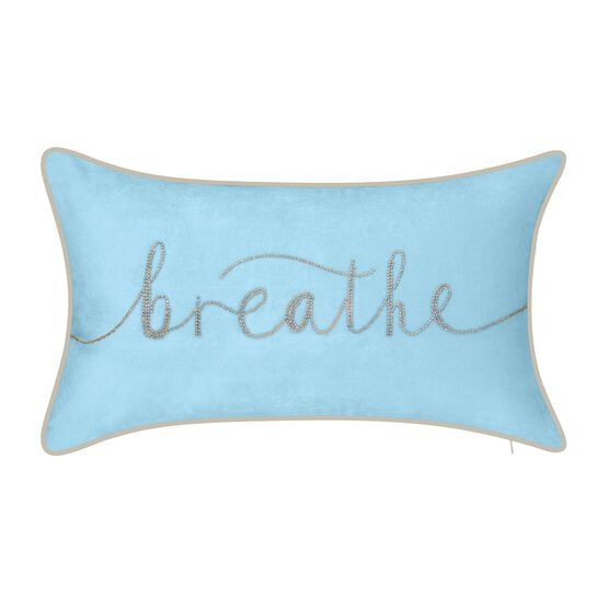 Celebrations ""Breathe"" Embroidered Decorative Pillow , MIST GREY, hi-res image number null