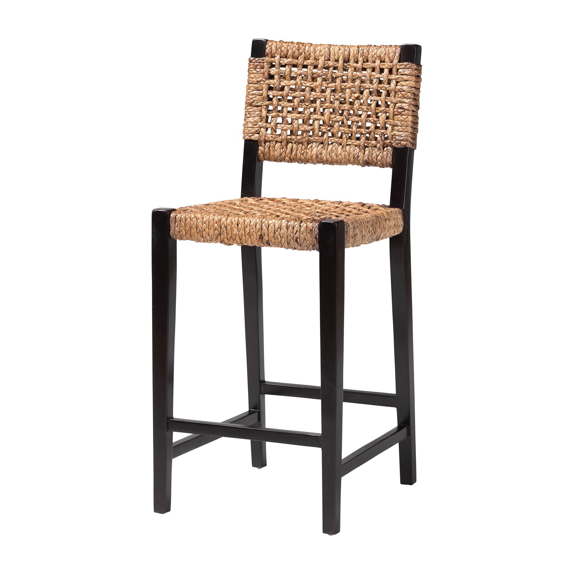 Alise Seagrass Bar Stool, DARK BROWN, alternate image number 1
