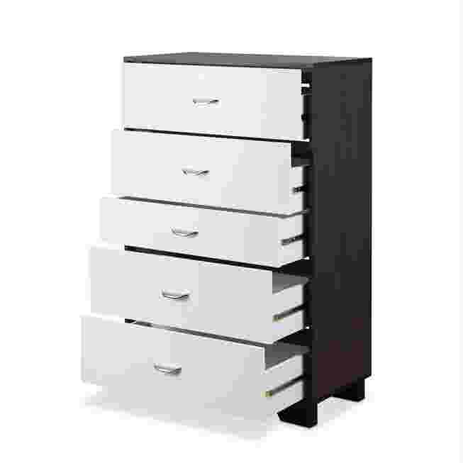 White drawers with black body dresser
