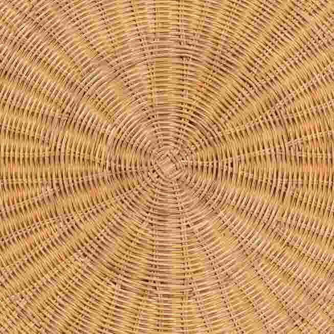 close-up of radial rattan weave pattern