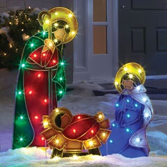 Set of 3 Pre-Lit Holy Family Yard Decor