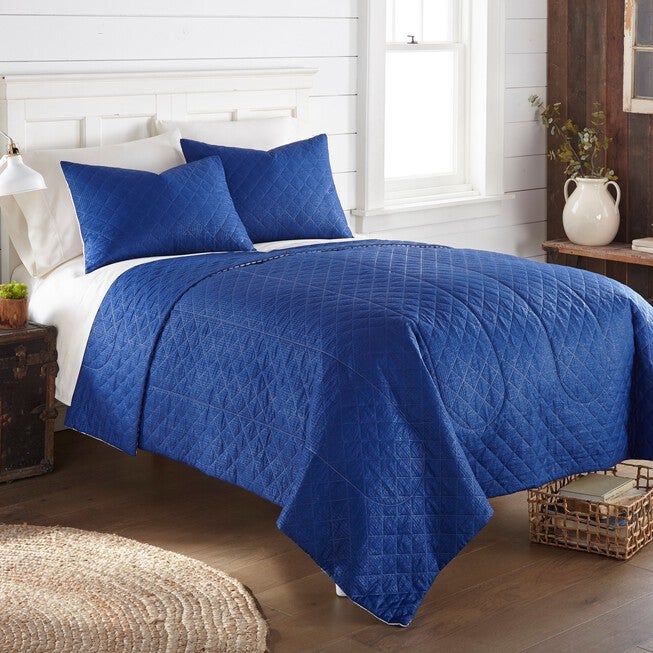 Seersucker Blue/White Stripe Design 6-in-1 Quilt Set, , alternate image number 5