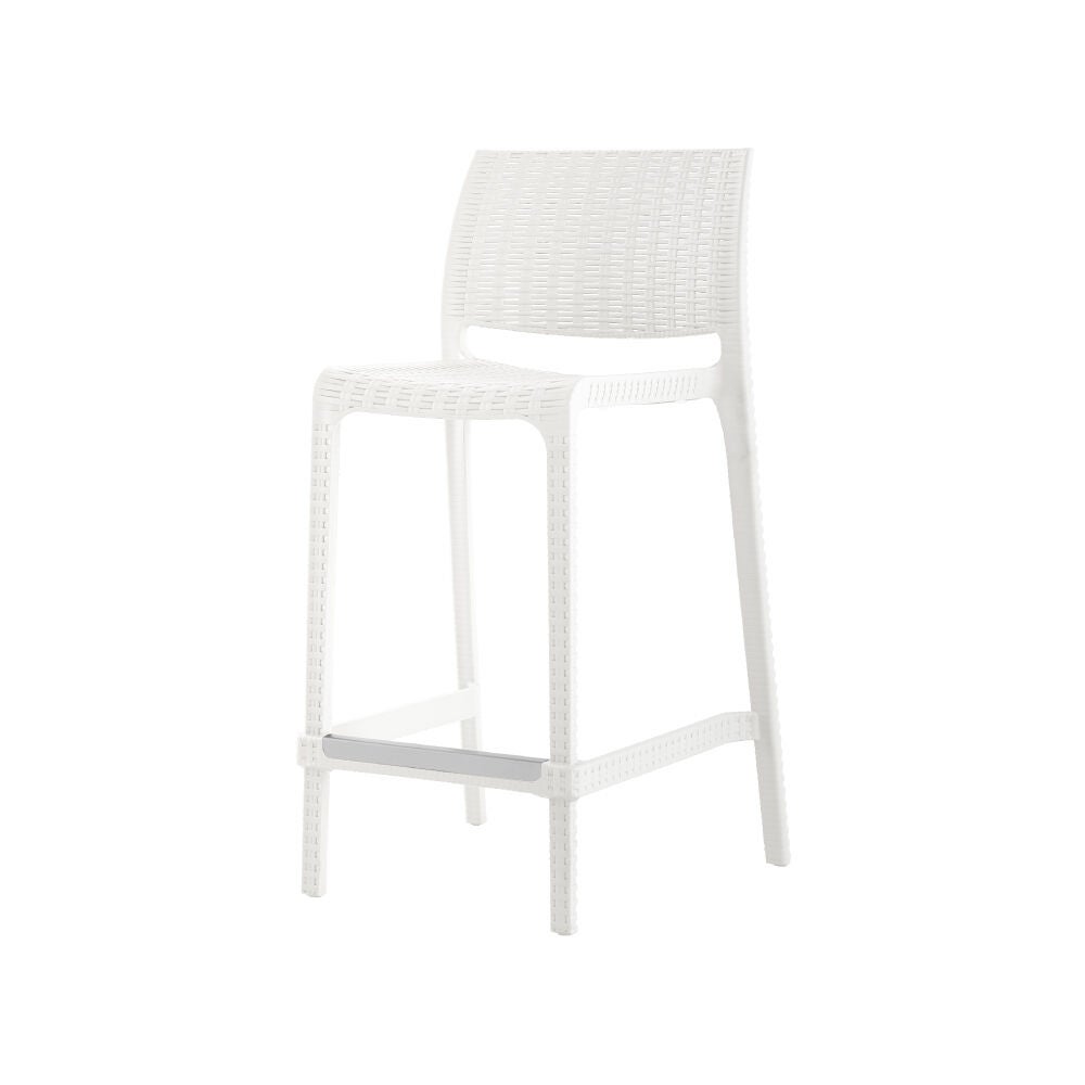  SET OF 2 RUE OUTDOOR STACKABLE COUNTER STOOL, WHITE, alternate image number 2