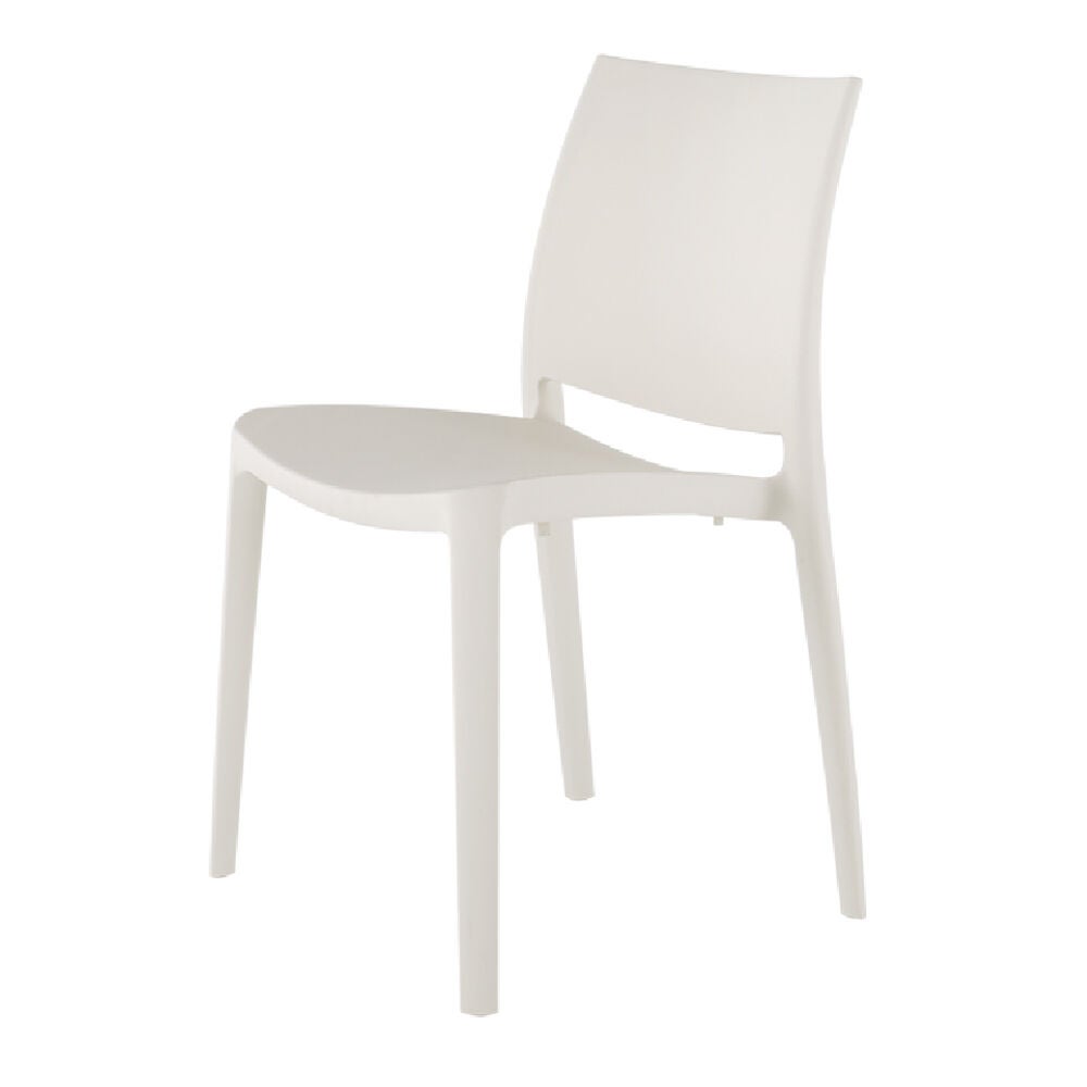 Set of 2 Sensilla Stackable Outdoor Dining Chairs, WHITE, alternate image number 2