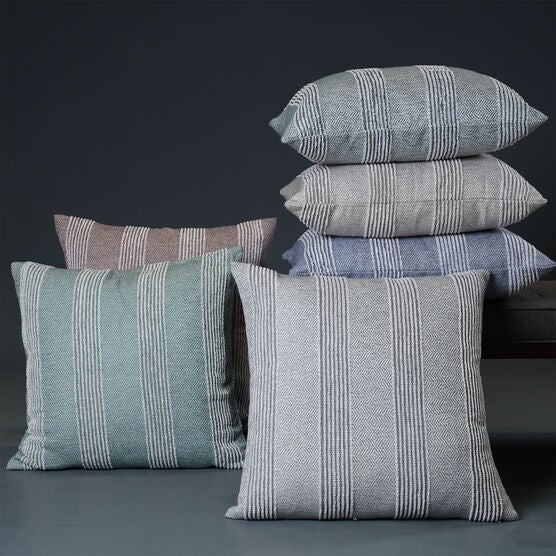 Euro Stripe Textured Throw Pillow, , alternate image number null
