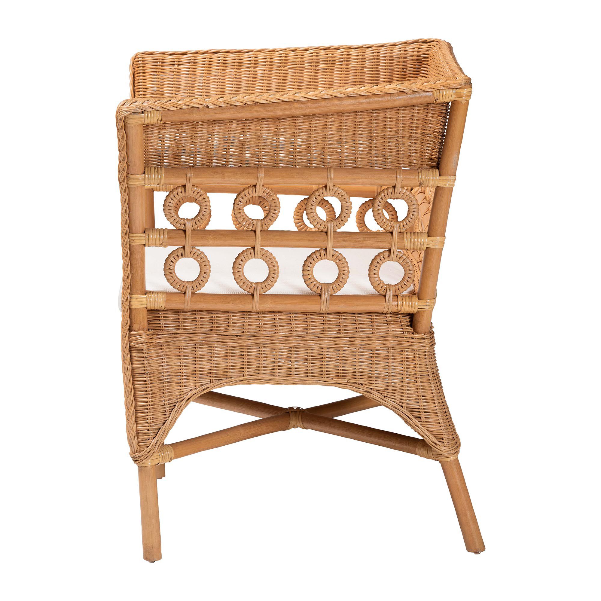 bali & pari Oxford Bohemian Light Honey Rattan Arm Chair, LIGHT HONEY, alternate image number 3