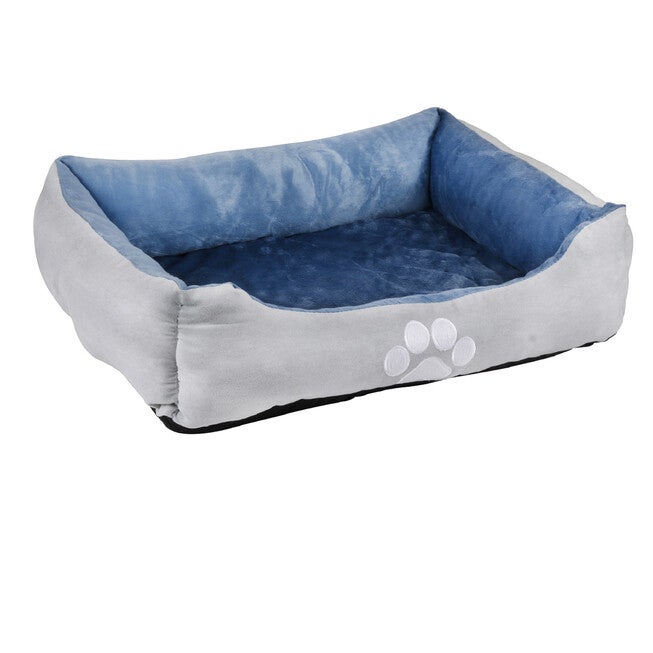 Orthopedic rectangle bolster Pet Bed,Dog Bed, super soft plush, Medium 25x21 inches BLUE, BLUE, hi-res image number 0