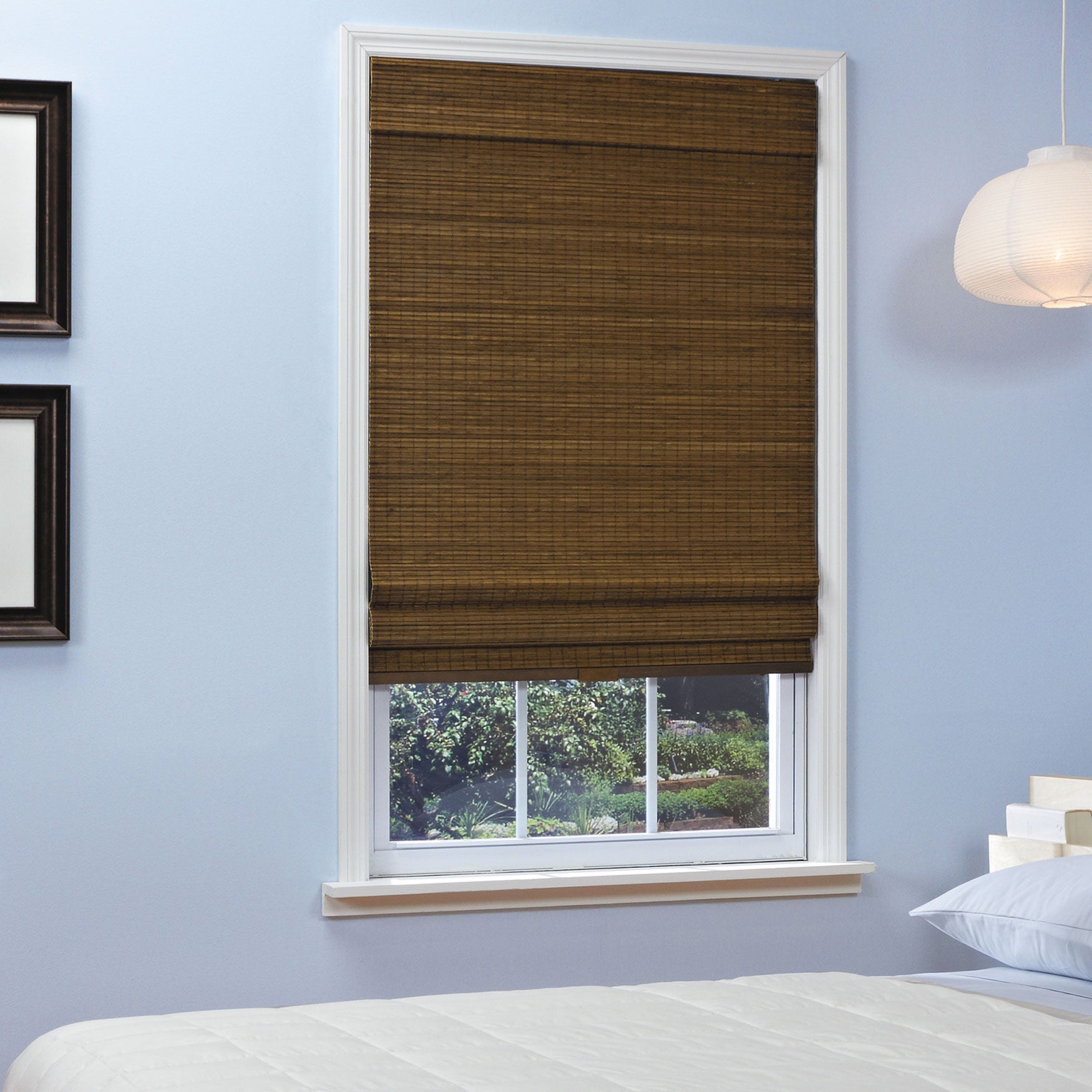 Zig-Zag Cordless Bamboo Roman Shade, , on-hover image number 1