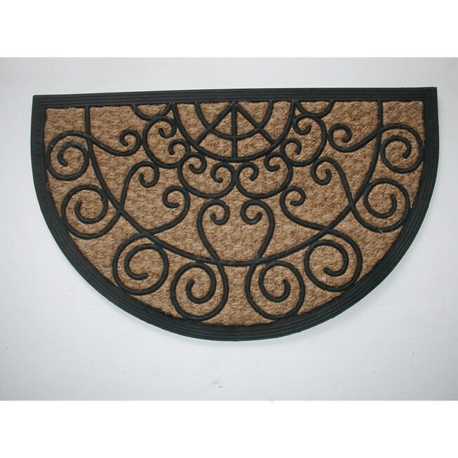 Scroll Hr Flat Weave Coir Mat With Rubber Backing Floor Coverings, MULTI, hi-res image number null