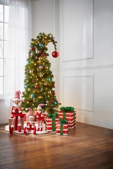 5’H Pre-lit Pre-Decorated Elf Hat Tree