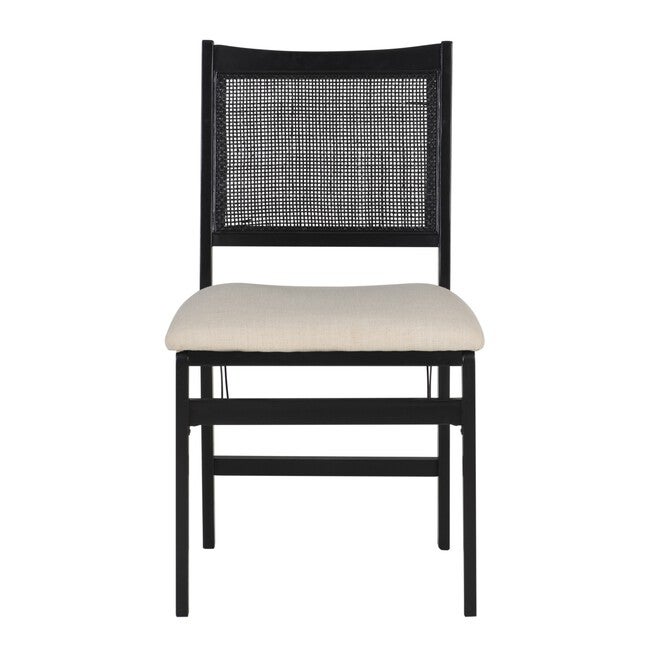 Beaux Cane Back Black Folding Chair Folding Dining Chairs, BLACK, hi-res image number null