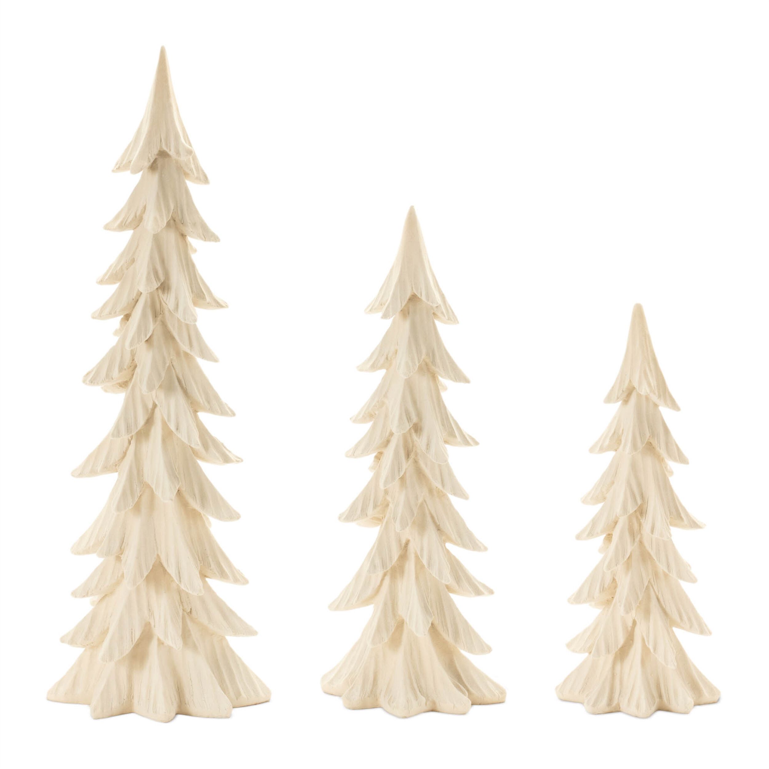 Velvet Pine Tree (Set of 3), BEIGE, alternate image number 1