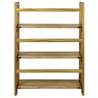 3-Shelf Folding Stackable Bookcase 27.5" Wide-Natural, , alternate image number null