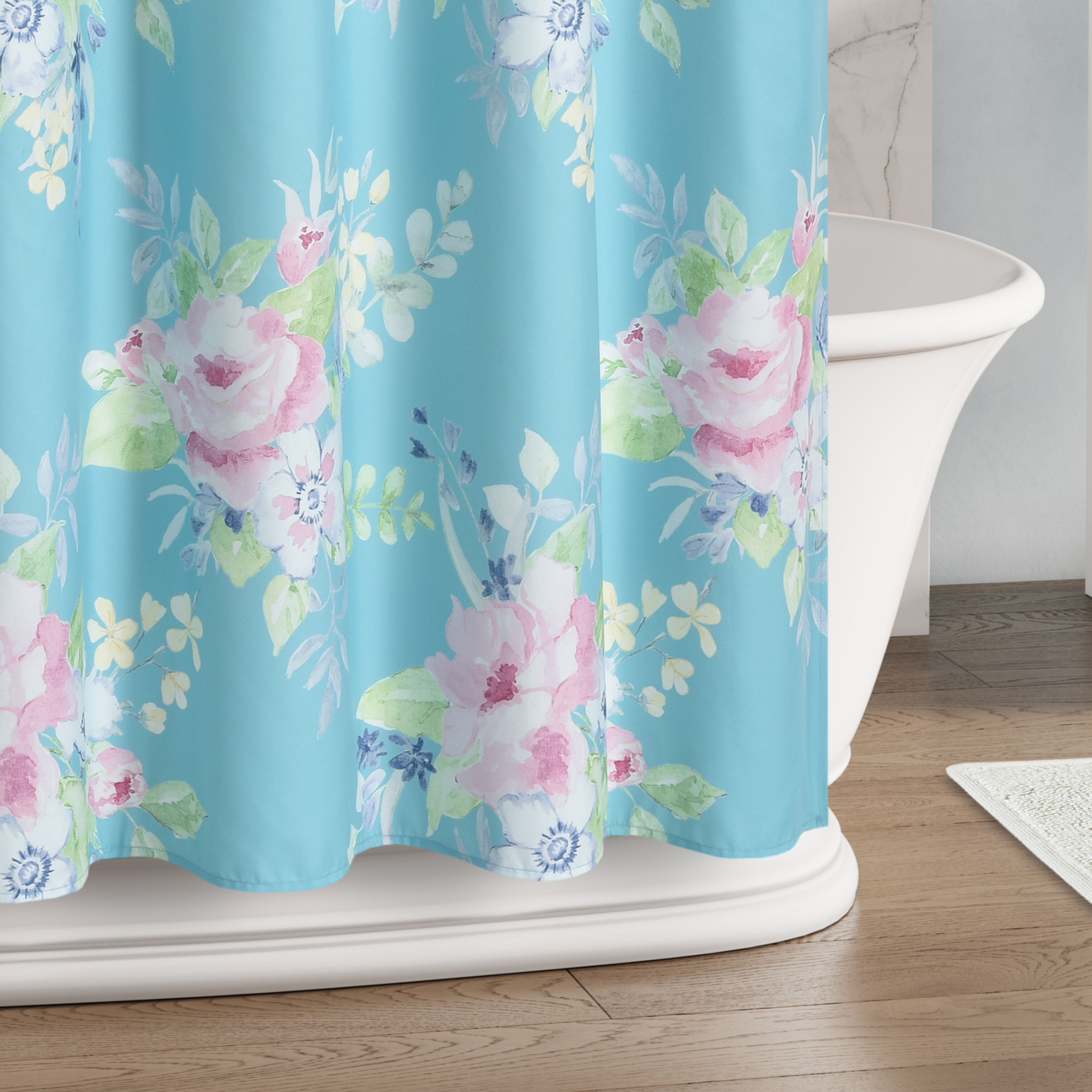 ESME SHOWER CURTAIN, TEAL, alternate image number 2