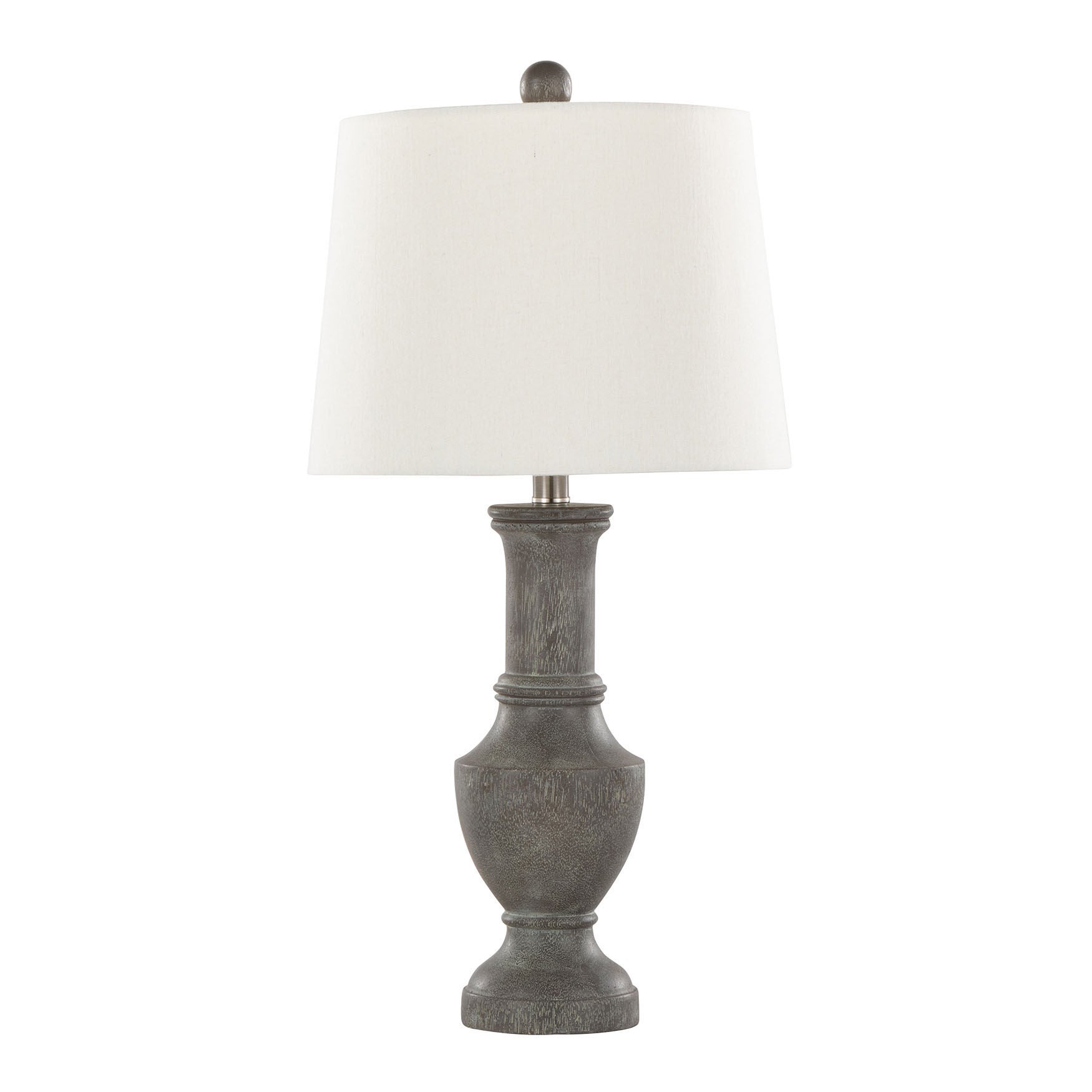 Chateau 26 inches Polyresin Table Lamp - Set Of 2, BRUSHED NICKEL WHITE, hi-res image number 0