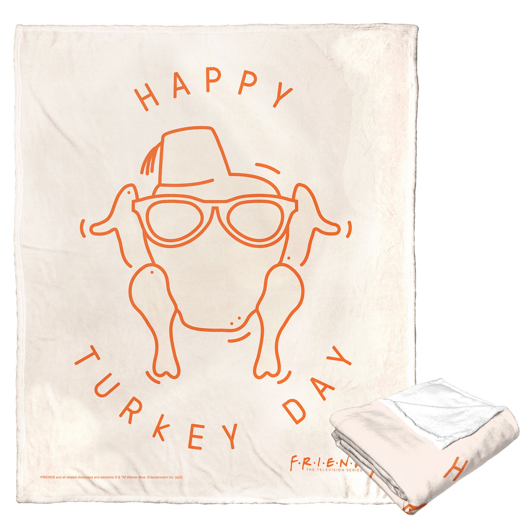 Wb Friends Happy Turkey Day Silk Touch Throw Blanket, O, hi-res image number 0