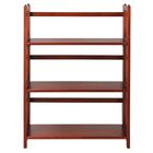 3-Shelf Folding Stackable Bookcase 27.5" Wide-Mahogany, WHITE, hi-res image number null