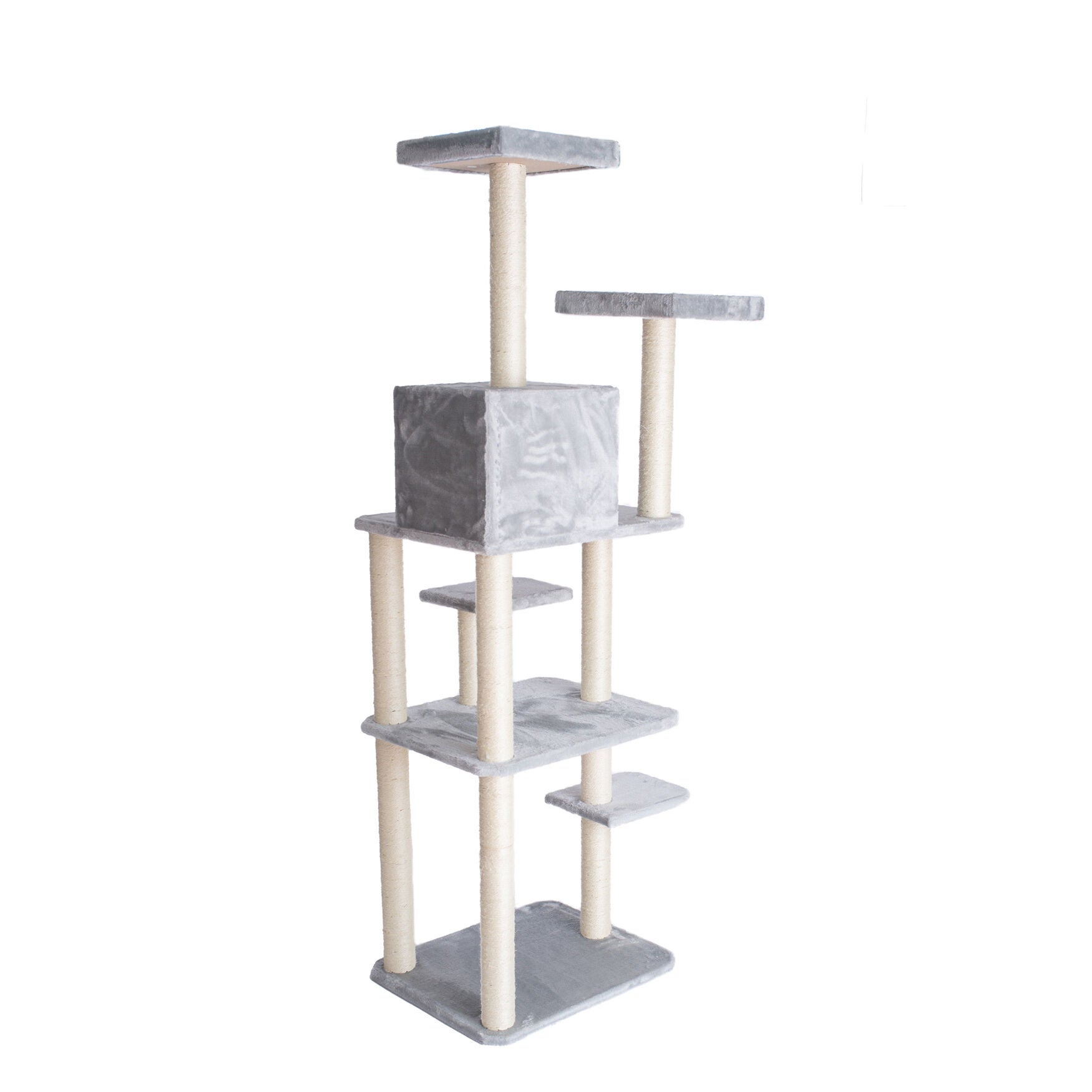Gleepet 74 inches Real Wood Cat Tree With Seven Levels, Silver Gray, , alternate image number 8