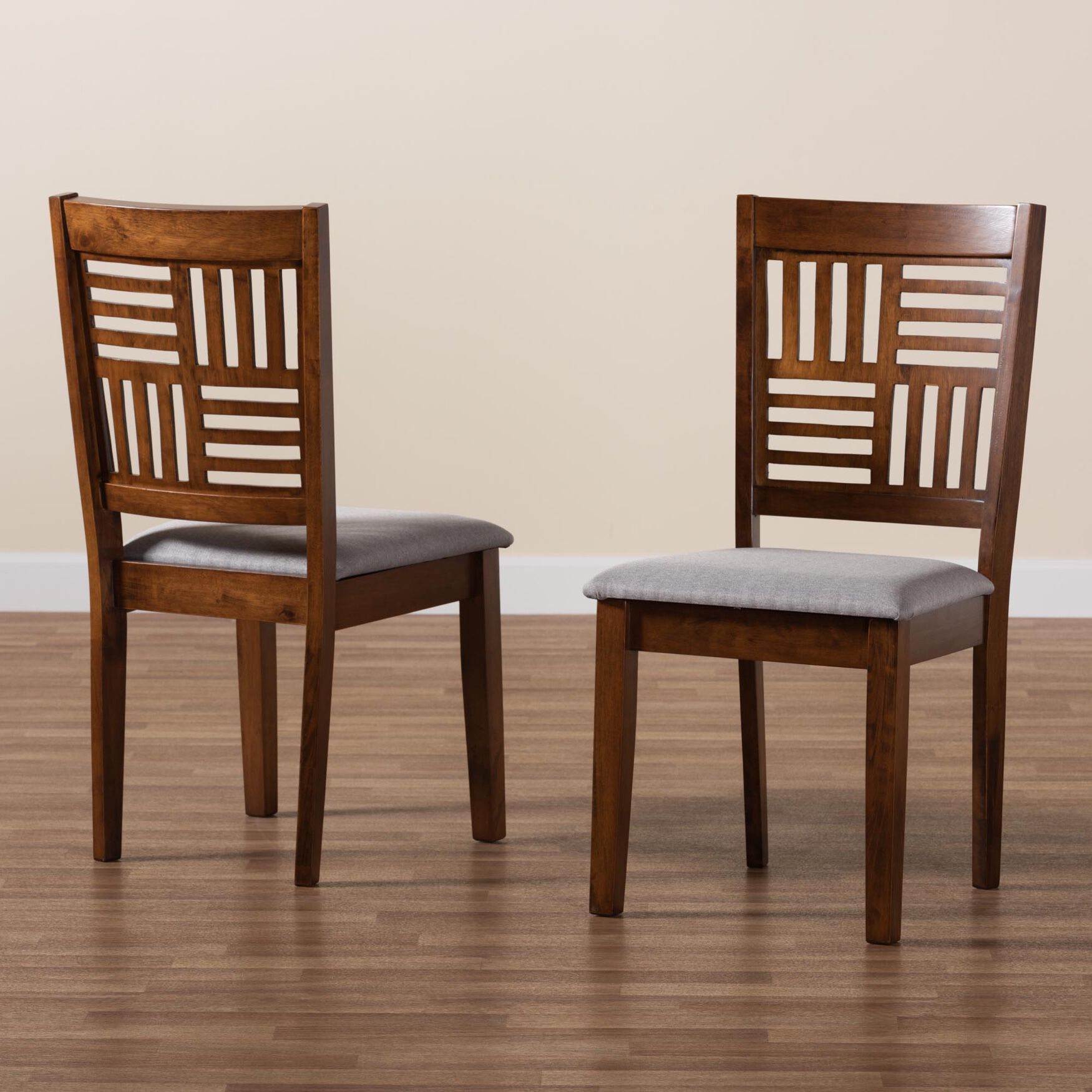 Deanna Modern Beige Fabric And Dark Brown Finished Wood 2-Piece Dining Chair Set, , alternate image number 20