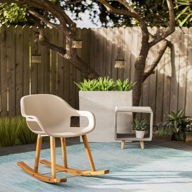 Grey Fiber Clay Industrial Outdoor Accent Table, , alternate image number null