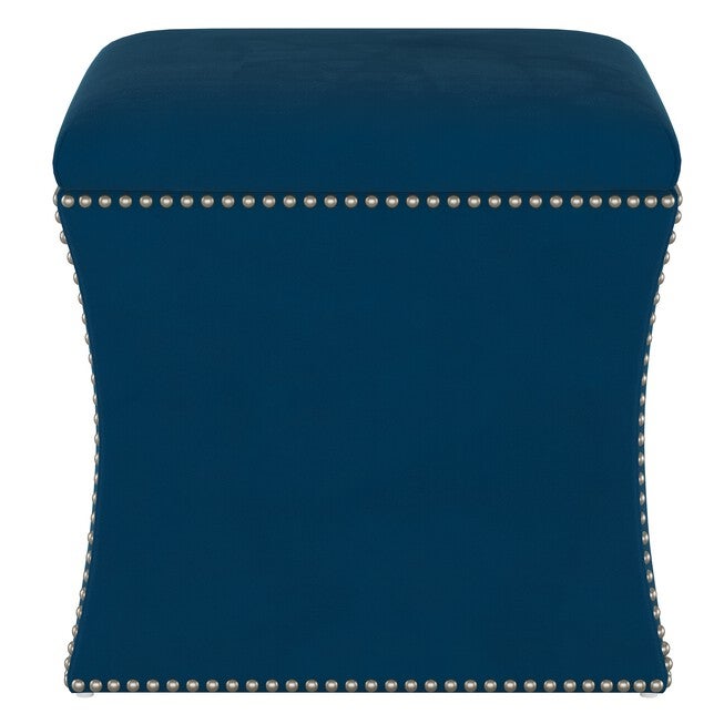Microsuede Nail Button Storage Ottoman, , on-hover image number null