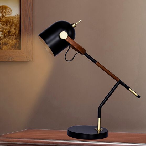Black & Brown Metal 20.5" Table Lamp, , on-hover image number null