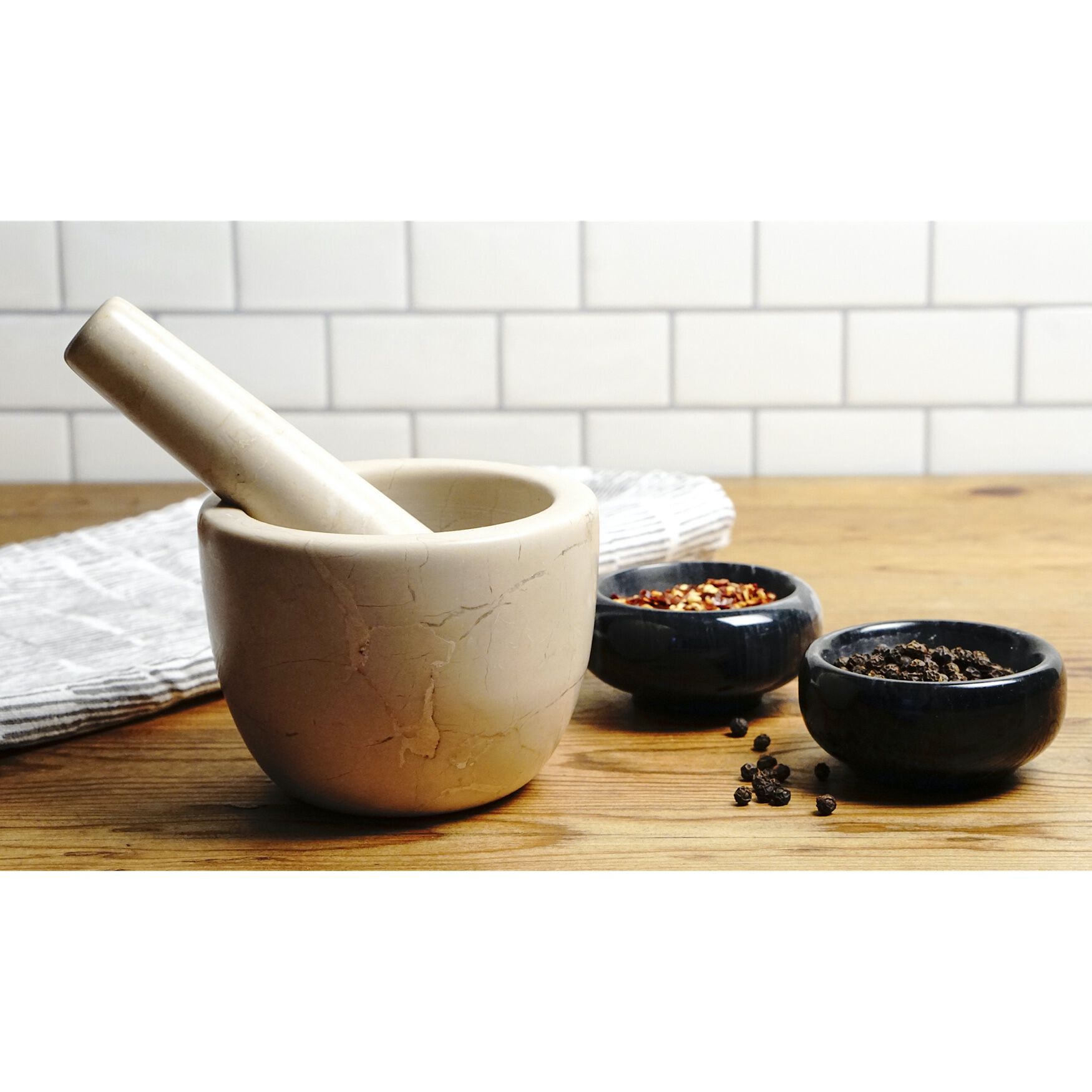 Marble Mortar and Pestle - Beige, , alternate image number 2