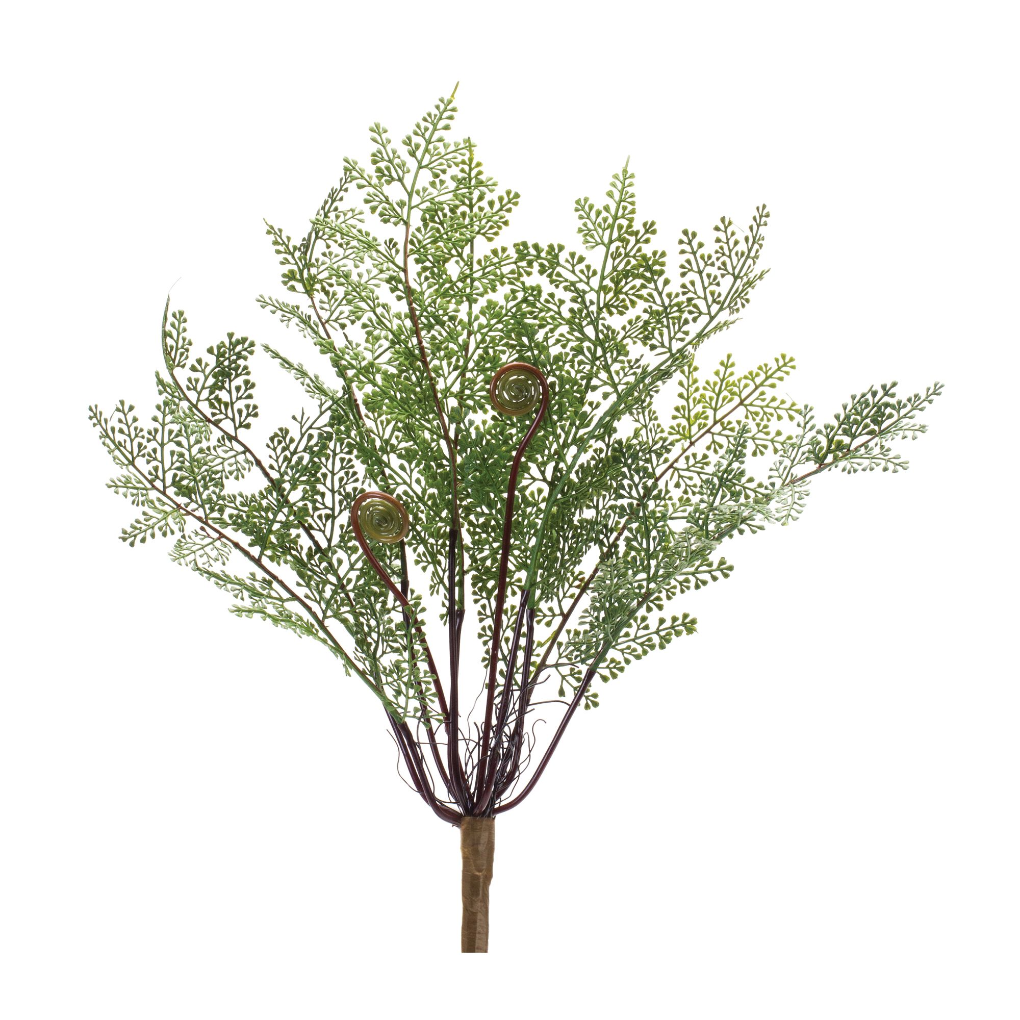 Fern Bush (Set of 2) 13 inchesH Plastic, GREEN/BROWN, hi-res image number 0