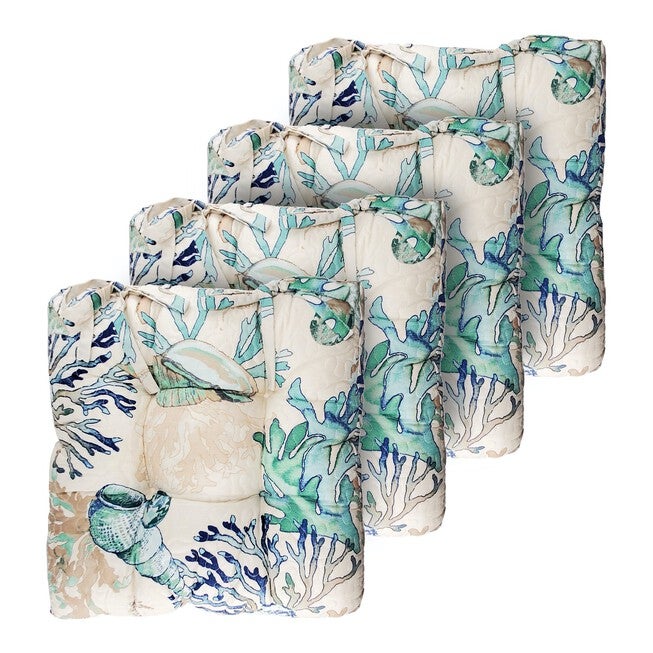 Atlantis Triple-Layered Chair Pad 4 Piece Set, TRUE JADE, hi-res image number null