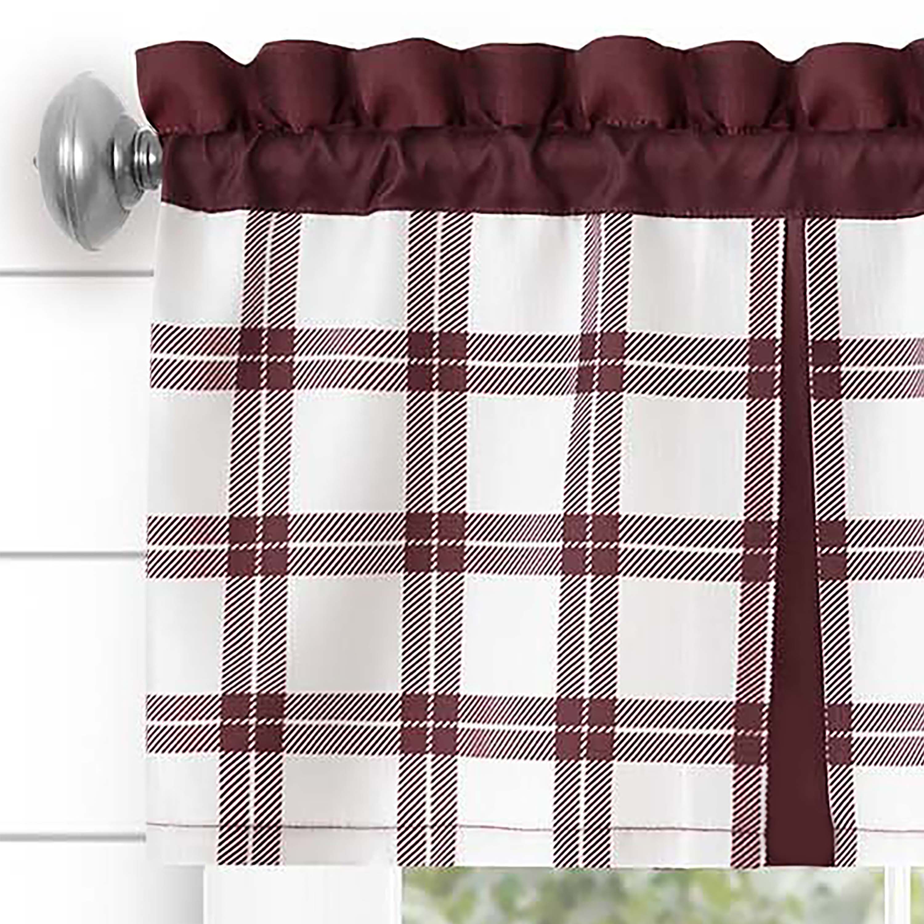 Tate Window Curtain Valance, BURGUNDY, alternate image number 2