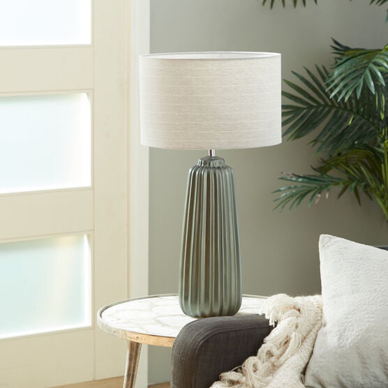 Grey Ceramic Traditional Table Lamp, , alternate image number null