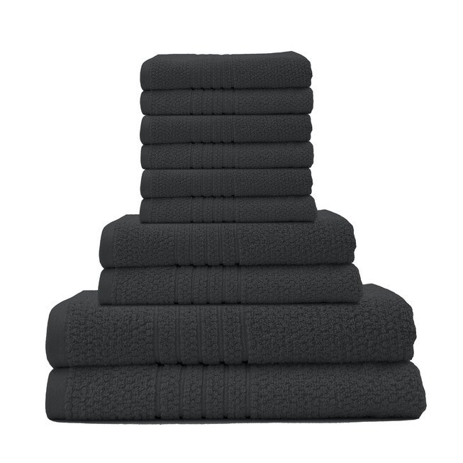 Softee 10-Pc. Towel Set, BLACK, hi-res image number null