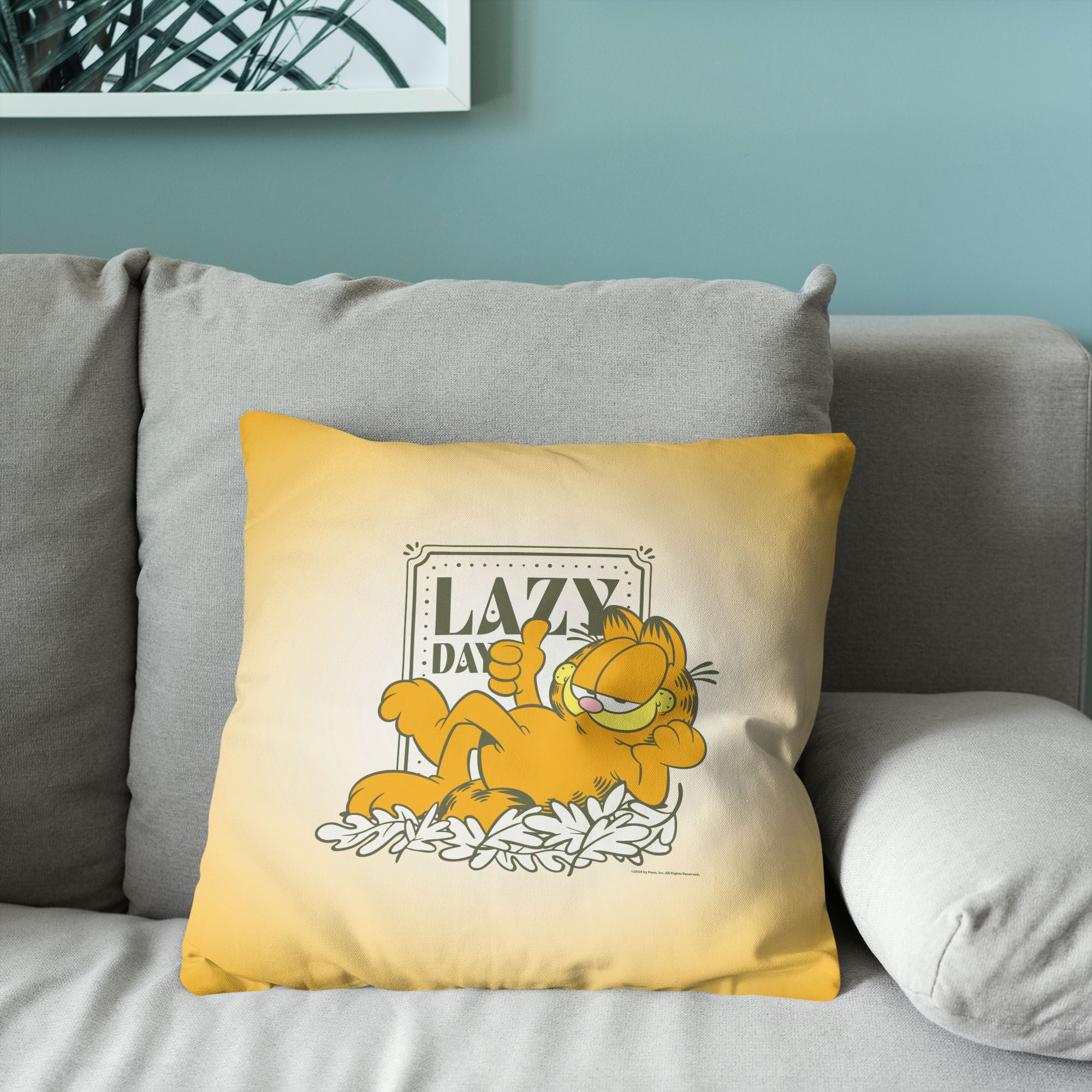 Nickelodeon Garfield Lazy Day Throw Pillow 18X18 Inches, ORANGE, alternate image number 3