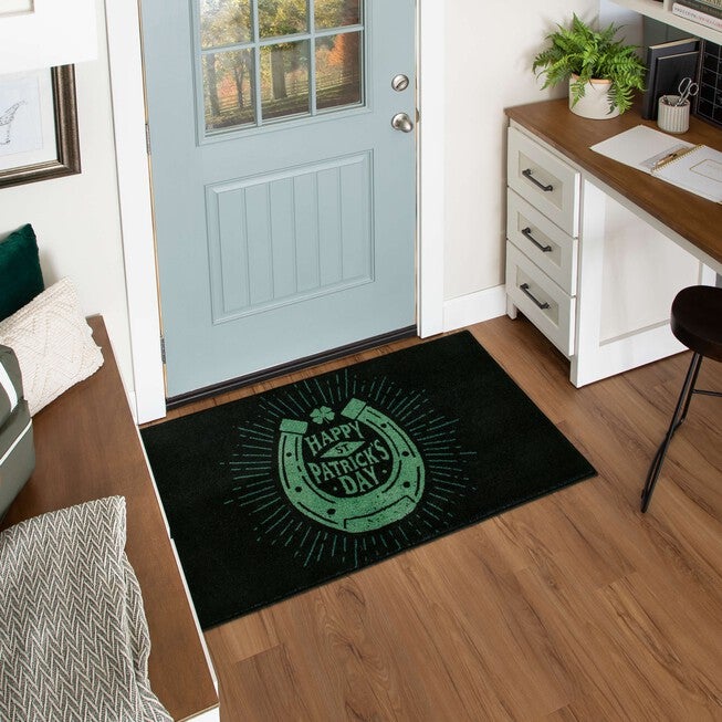 Irish Horseshoe Black Kitchen Rug, , alternate image number 4