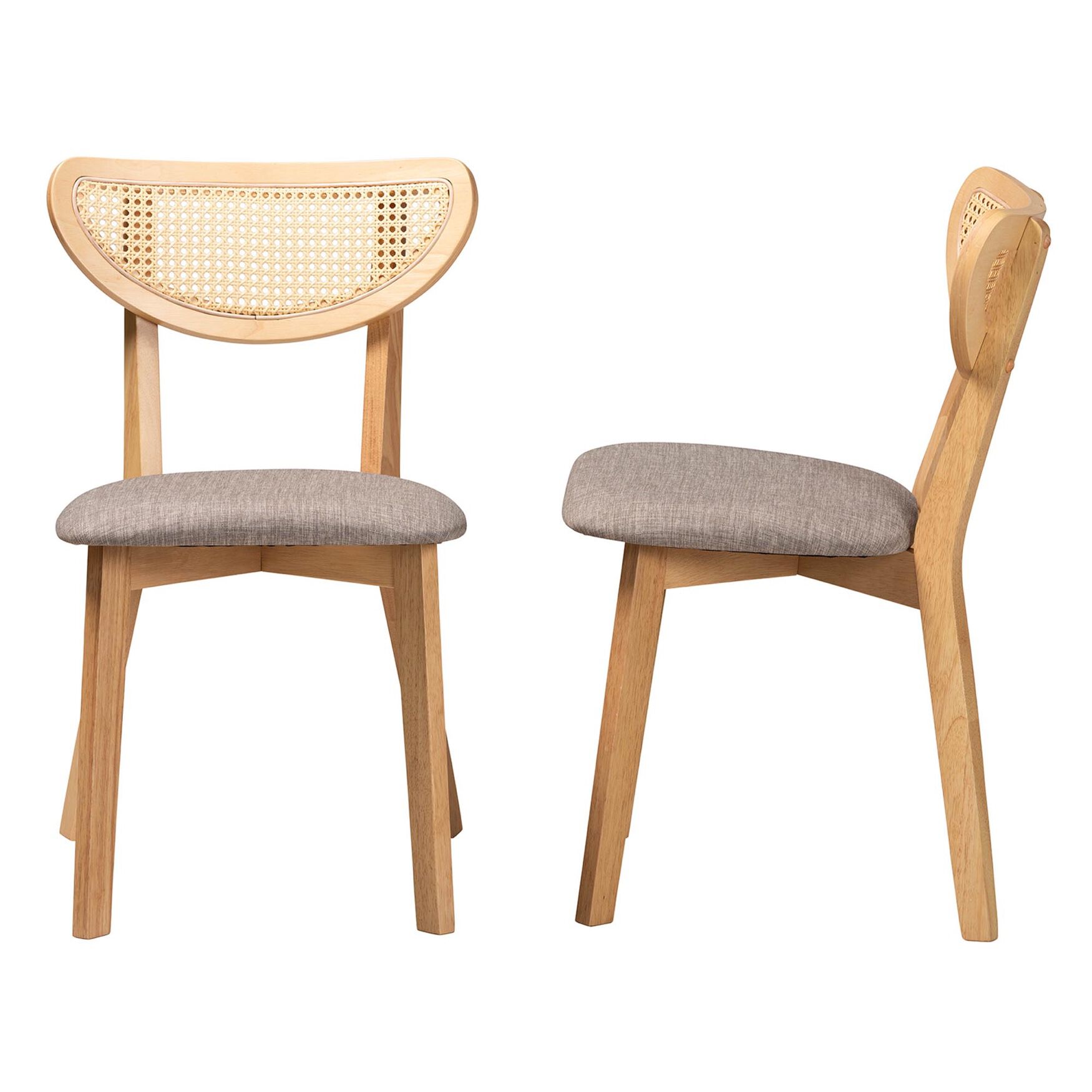 Dannell Mid-Century Modern Cream Fabric And Black Finished Wood Dining Chair, , alternate image number 9