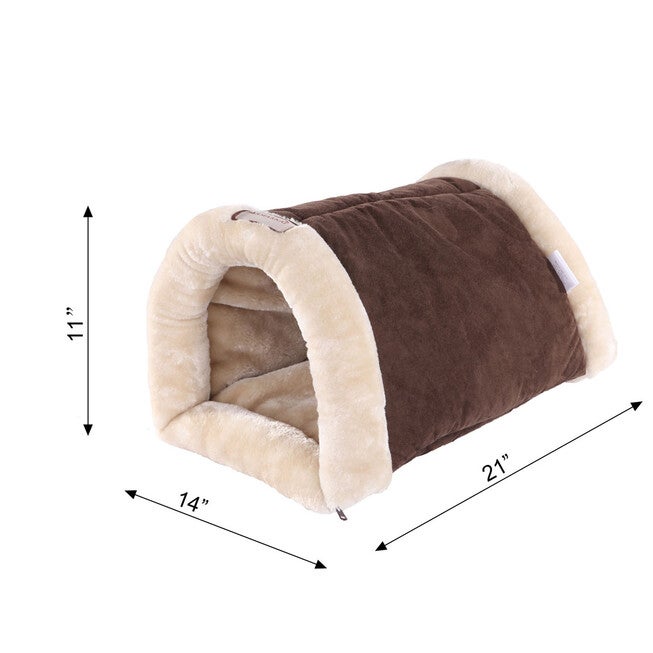 Faux Suede Fur Cat Tunnel Cave Mat, , alternate image number null
