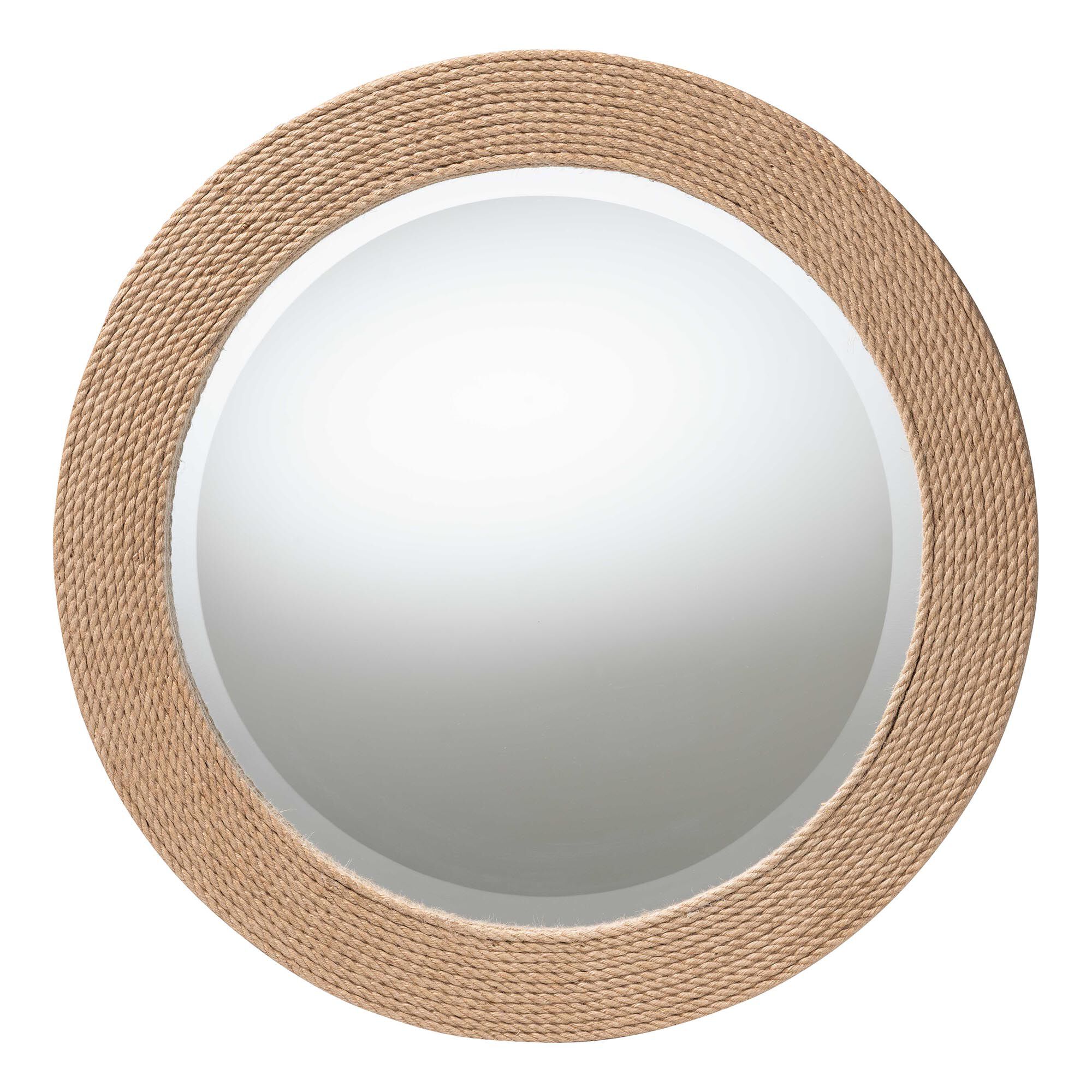 Nieva Round Woven Rope Mirror, NATURAL BROWN, alternate image number 1