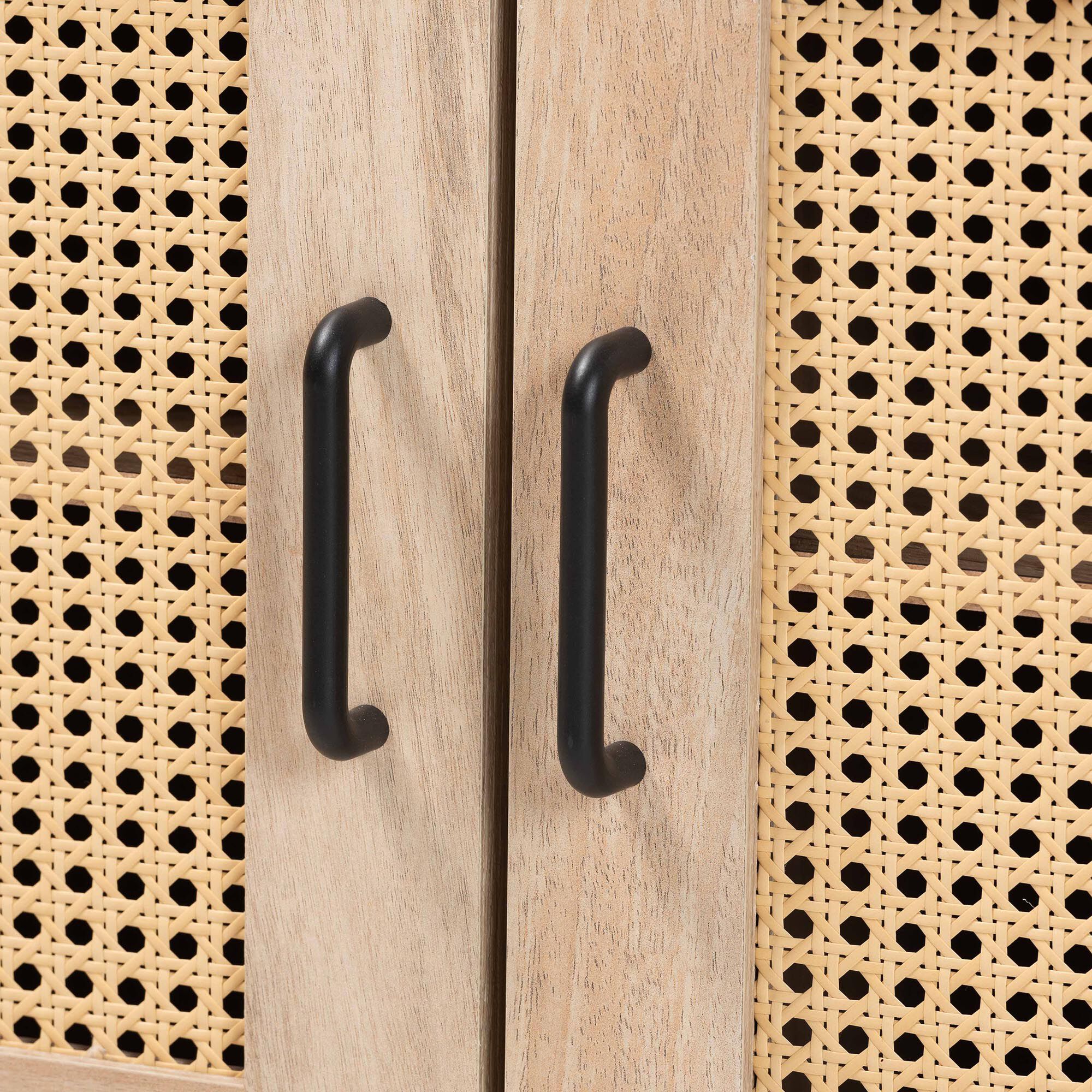 Pavone Mid-Century Modern Oak Brown Wood Kitchen Cabinet, BROWN, alternate image number 6