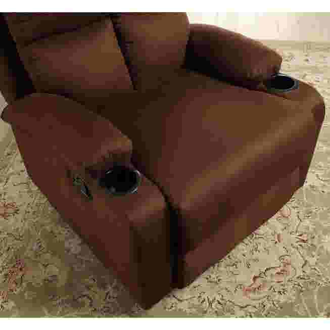 Brown recliner close-up