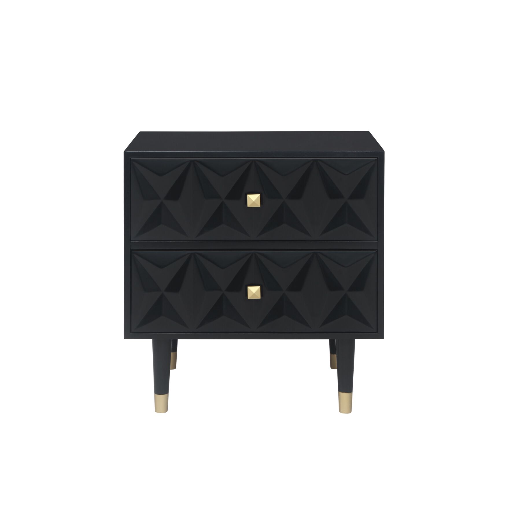 Two Drawer Geo Texture Nightstand, , on-hover image number 1