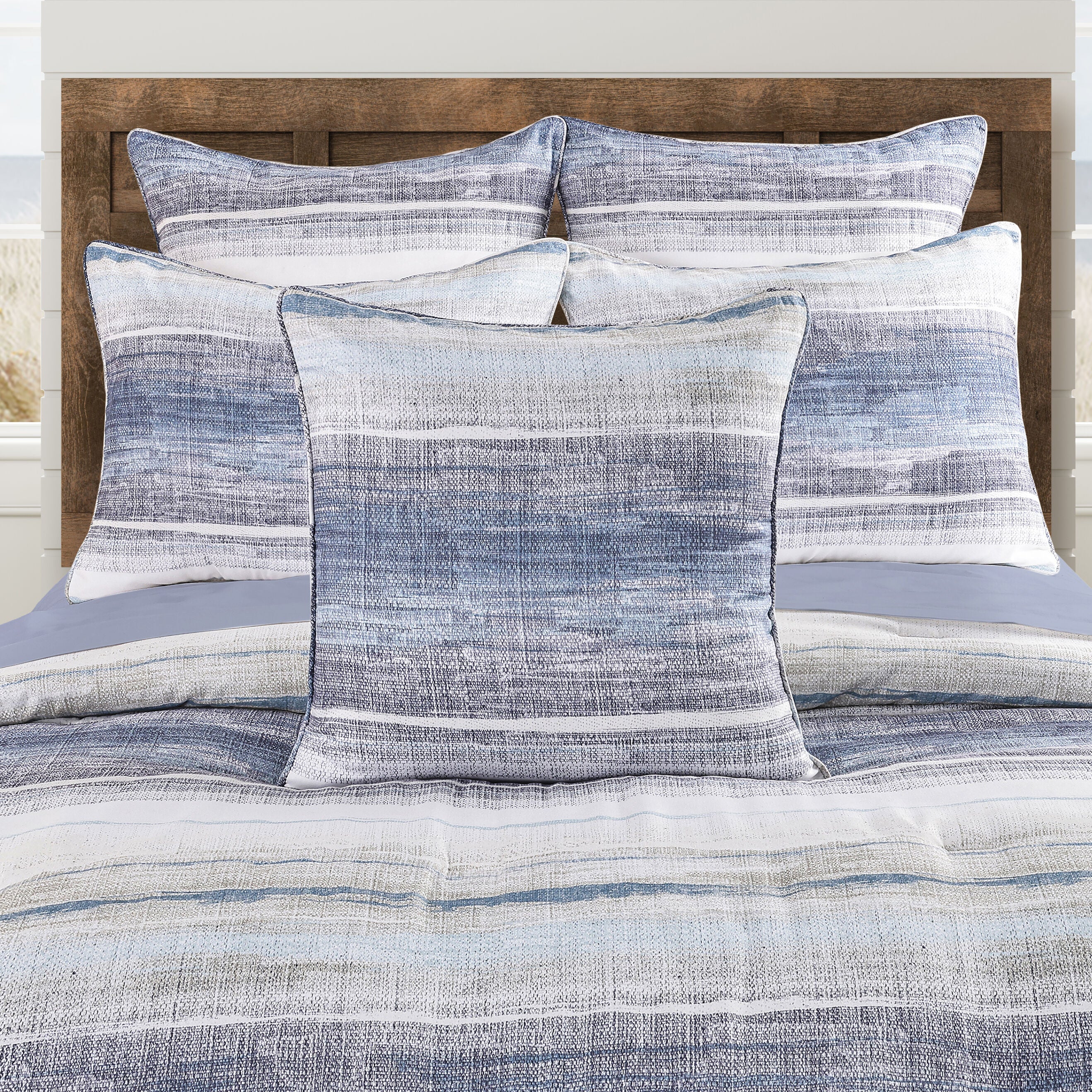SLATER 20 inches SQUARE DECORATIVE THROW PILLOW, BLUE, hi-res image number 0