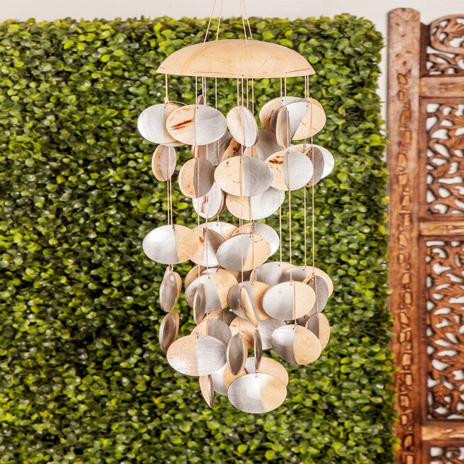 Silver Coconut Shell Coastal Wind Chime, , alternate image number 5