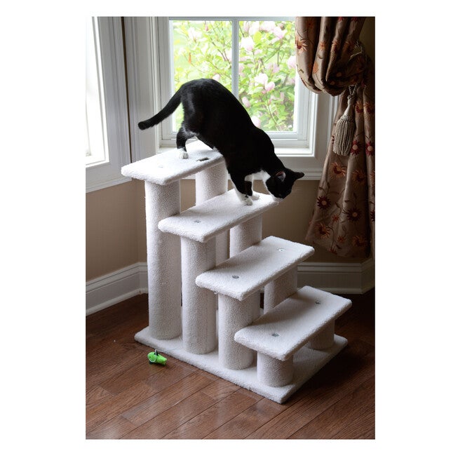4 Steps Real Wood Ramp Dog Cat Pet Step Stairs Ramp, , alternate image number null