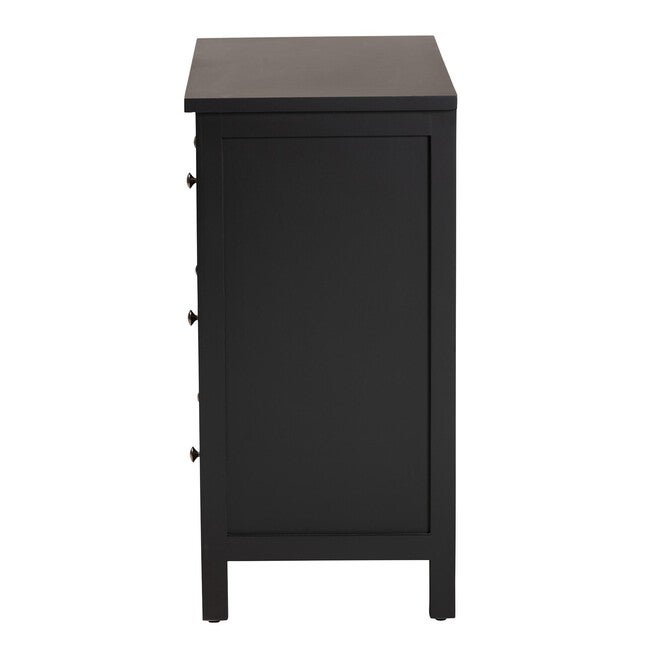 Yelena Classic And Traditional Black Finished Wood 3-Drawer Storage Cabinet, , alternate image number null