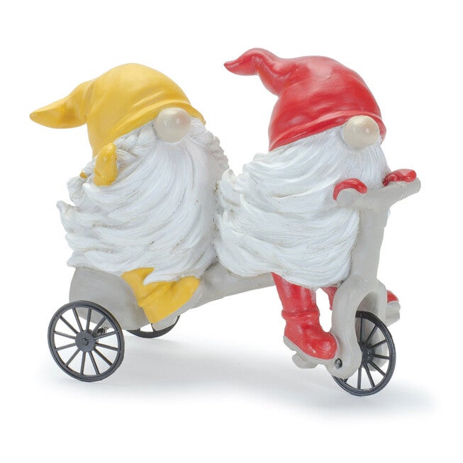 Whimsical Garden Gnome Figurine Riding A Scooter And Wheelbarrow (Set Of 2), , on-hover image number null