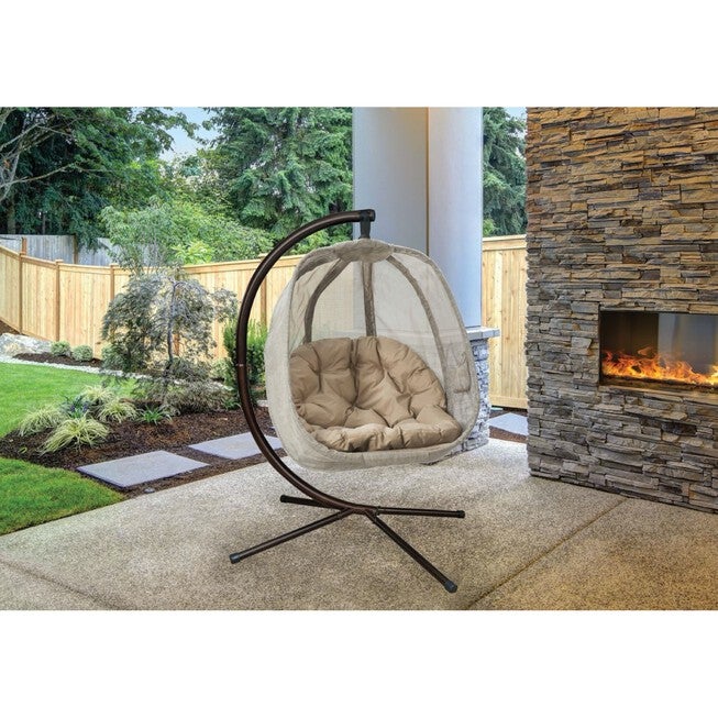Hanging Egg Patio Chair - Bark, , on-hover image number 1
